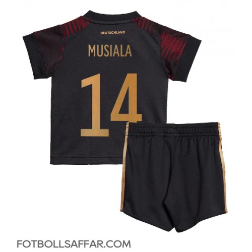 Tyskland Jamal Musiala #14 Bortadräkt Barn VM 2022 Kortärmad (+ Korta byxor)